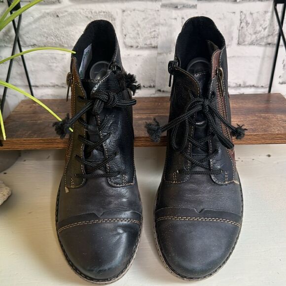 Remonte Genuine Leather Short Boots Size 37 6 D4378-16 - Picture 5 of 8